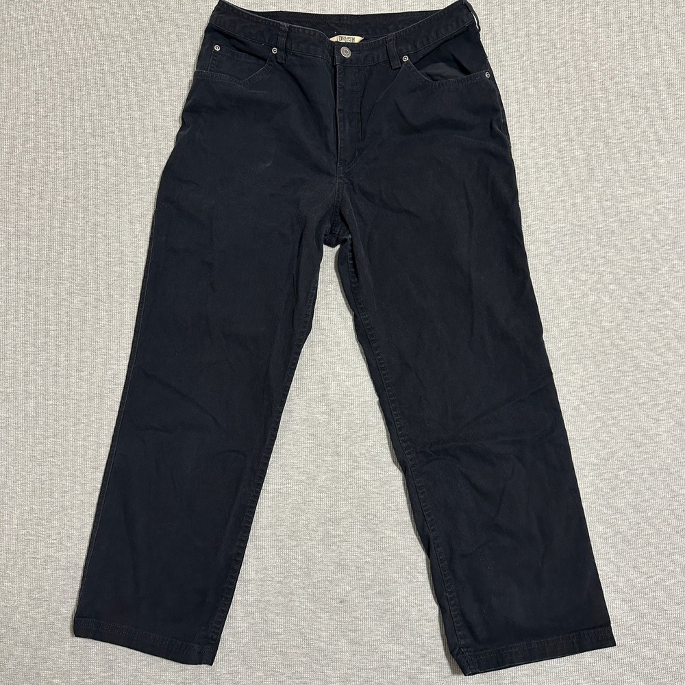 Duluth Trading Women's DuluthFlex Relaxed Straight Leg Jeans Black 12x27